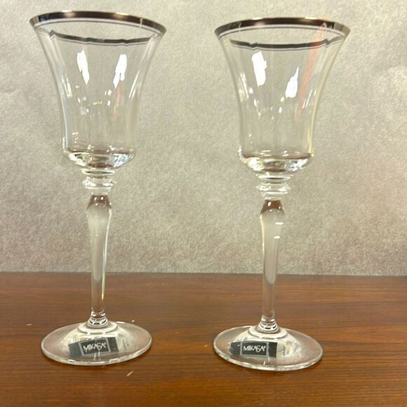 Mikasa Jamestown Platin goblet set of 2. KK140 - Picture 1 of 4